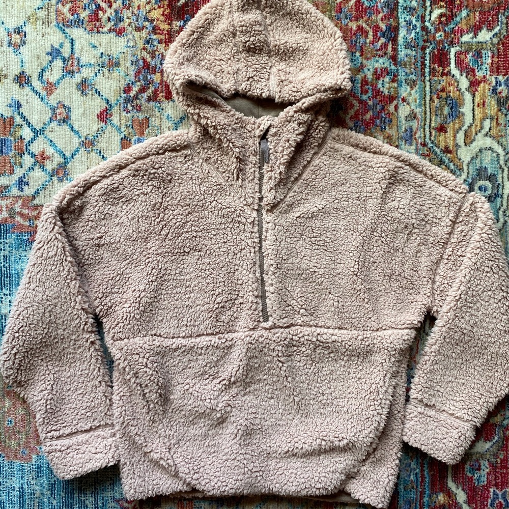 Prana Light Pink Sherpa Half ZIP Pullover